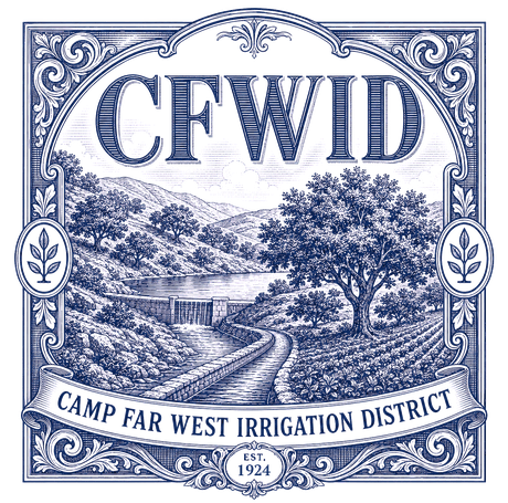 Camp Far West Irrigation District emblem, established 1924